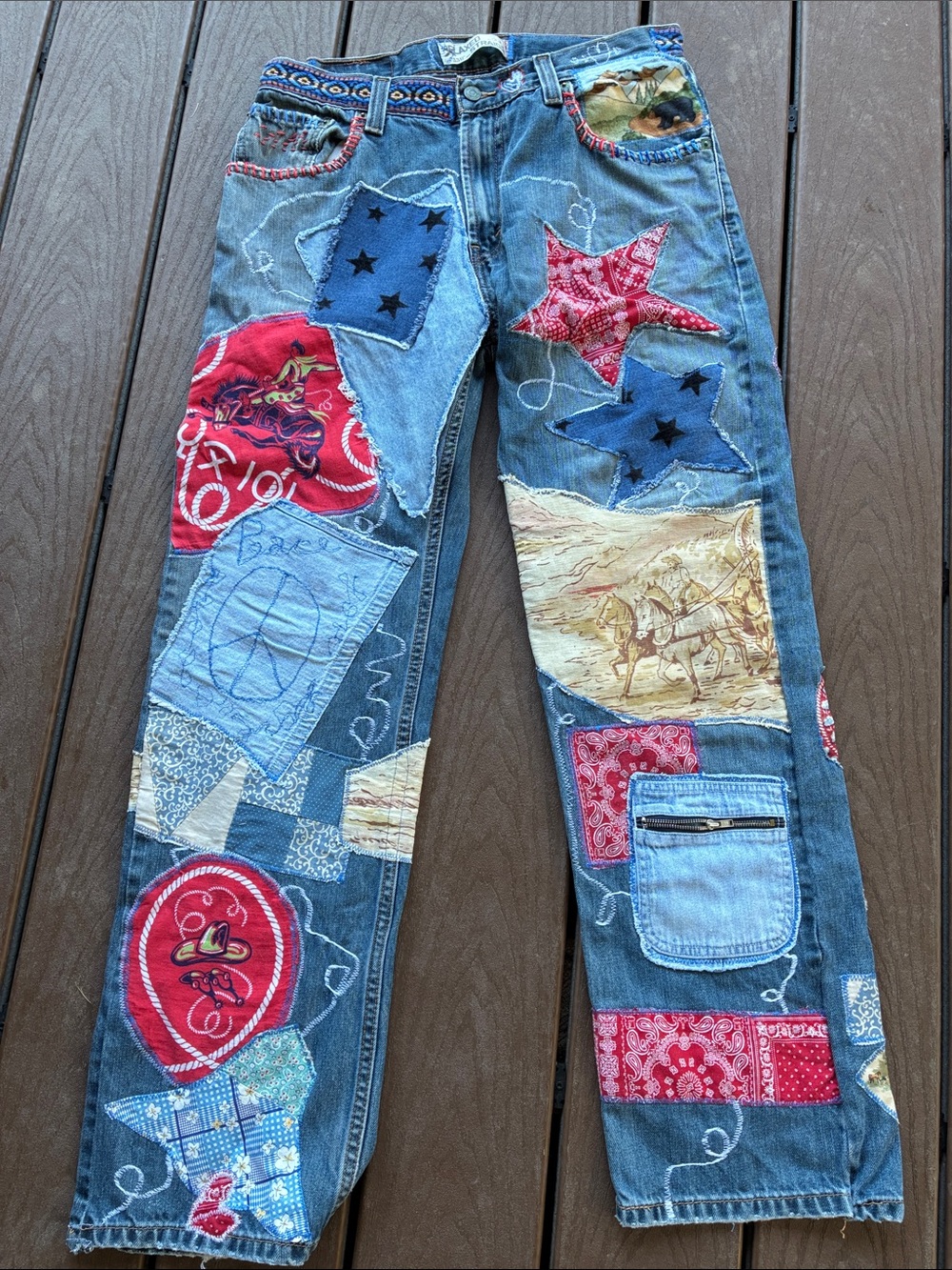 Upcycled Levi’s 559 Relaxed Straight Western Boho Festival